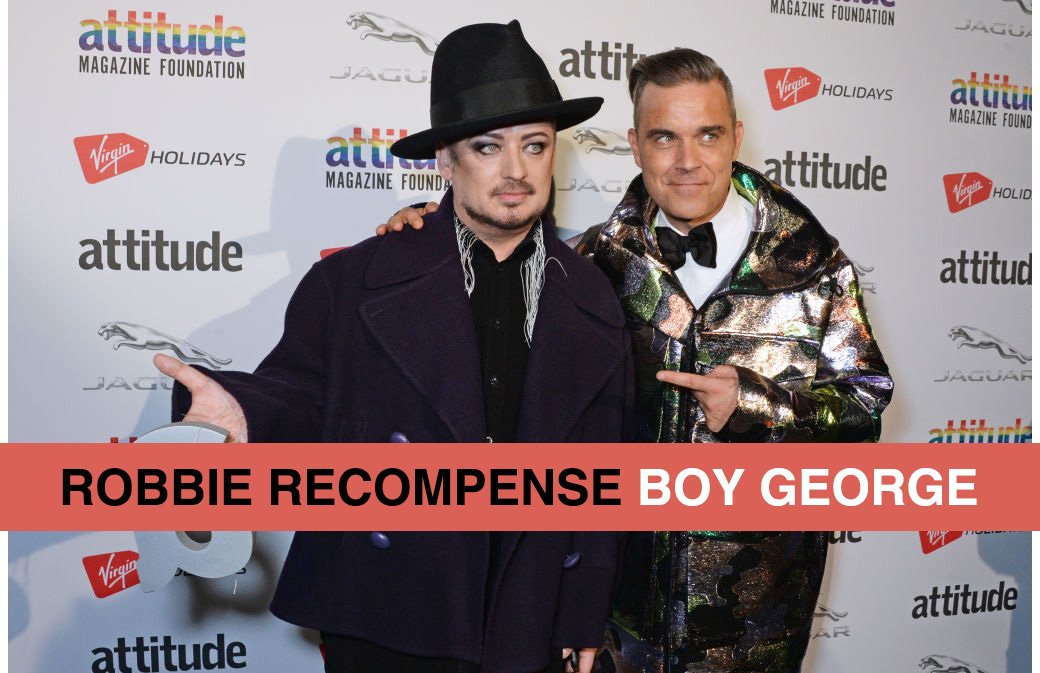 Robbie Williams remet un Award à Boy George!