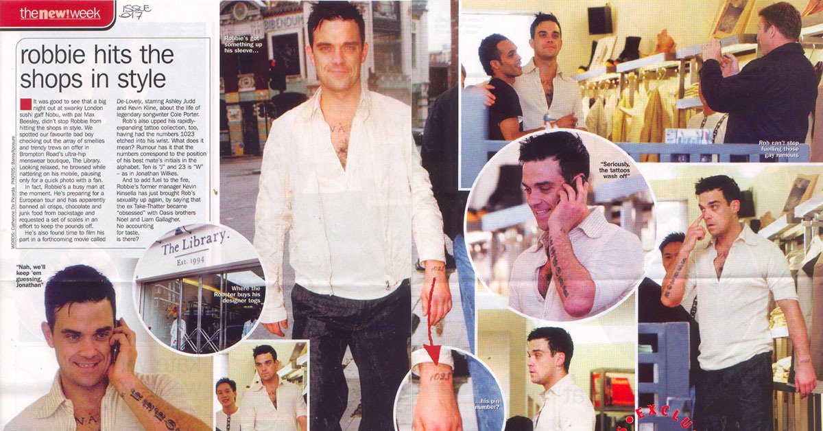 Article : Robbie hits the shops in style