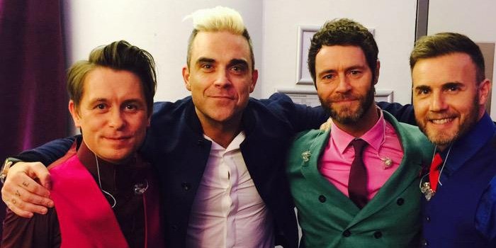 Robbie rend visite à ses camarades de Take That