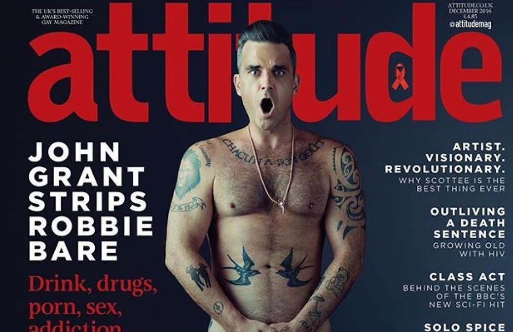 Robbie Williams pose nu pour le magazine gay Attitude