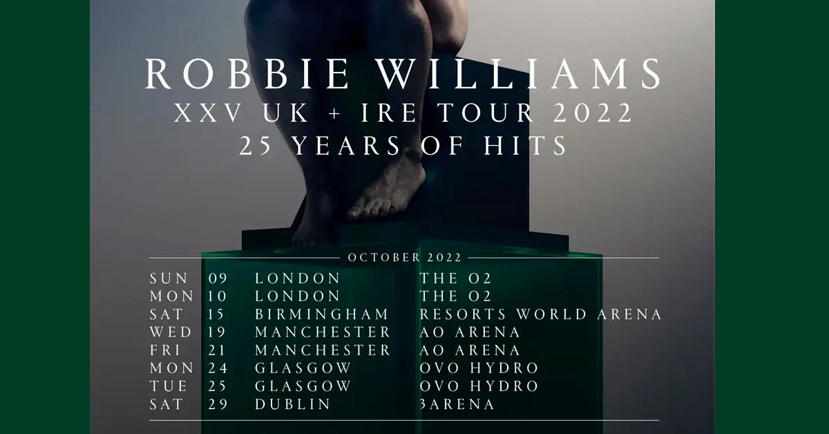 Robbie en tournée en UK et Irlande!