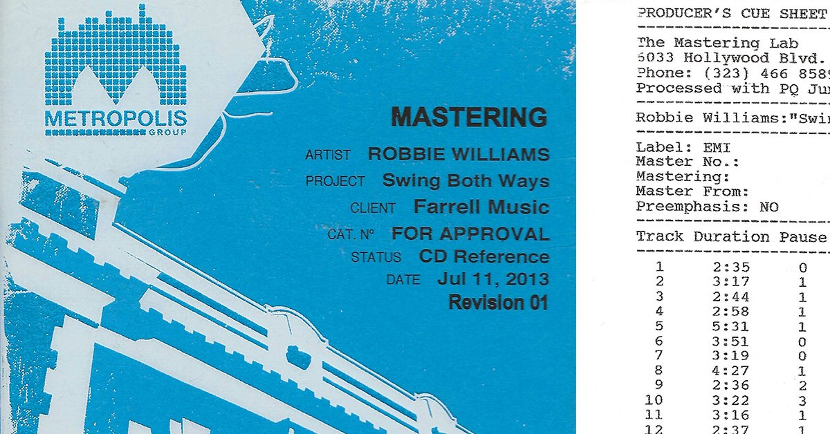 Découvrez les Master CD de Robbie !